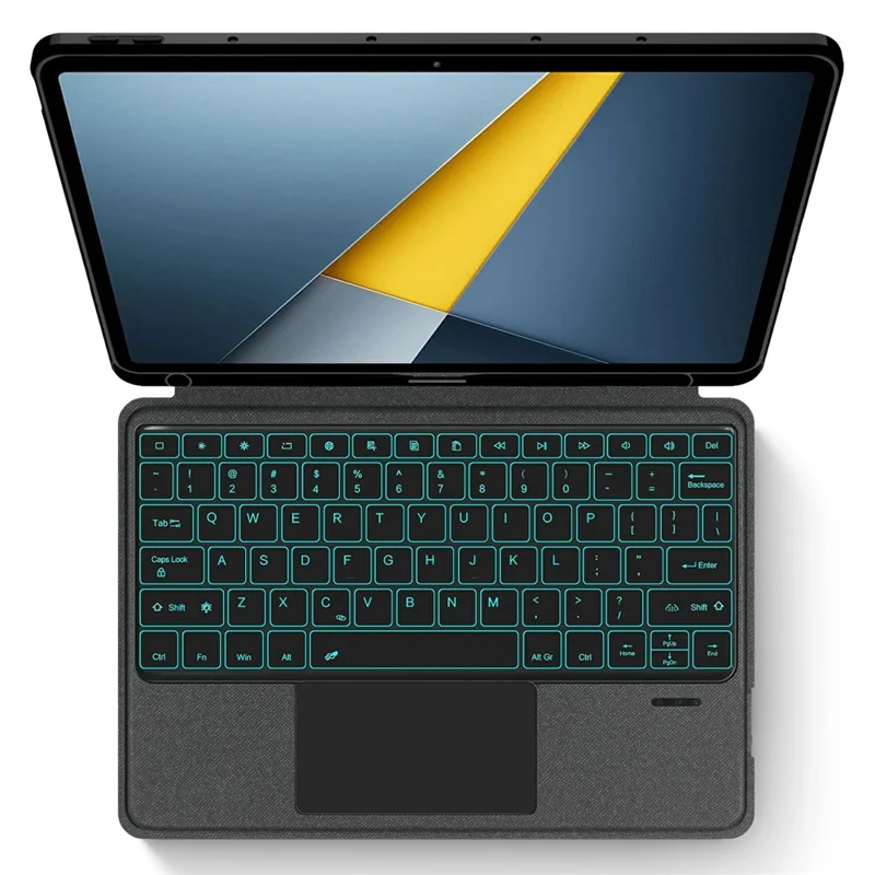 For Xiaomi Poco Pad M1 Leather Case + Bluetooth-Compatible Keyboard with Backlight Trackpad