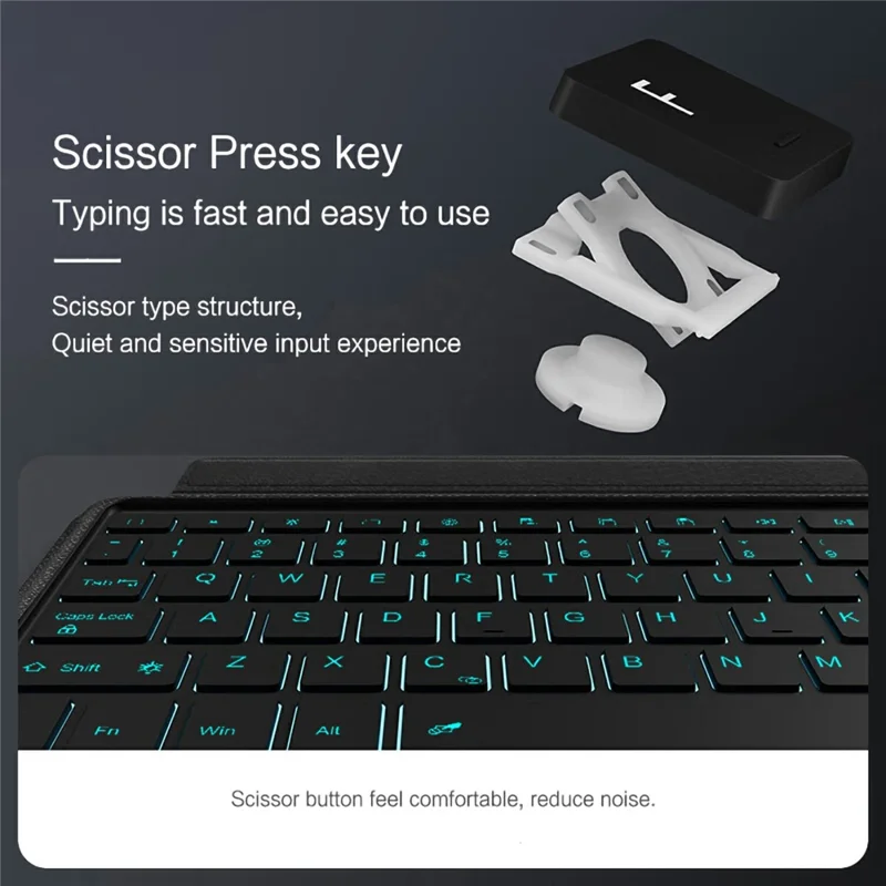 For Xiaomi Poco Pad M1 Leather Case + Bluetooth-Compatible Keyboard with Backlight Trackpad