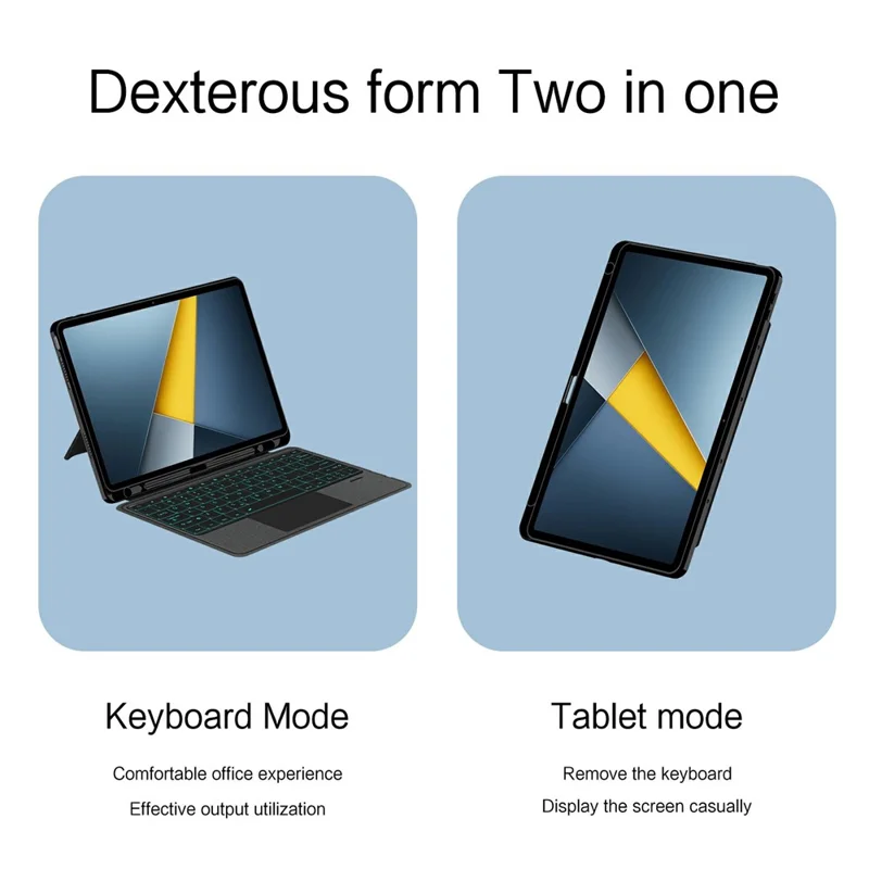 For Xiaomi Poco Pad M1 Leather Case + Bluetooth-Compatible Keyboard with Backlight Trackpad