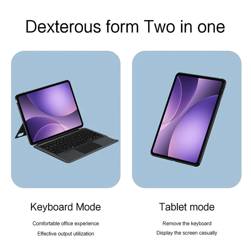 For Oppo Pad 5 Leather Case + Bluetooth-Compatible Keyboard with Backlight Trackpad