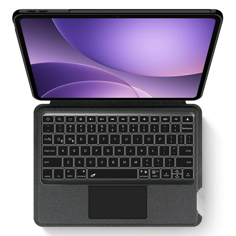 For Oppo Pad 5 Leather Case + Bluetooth-Compatible Keyboard with Backlight Trackpad