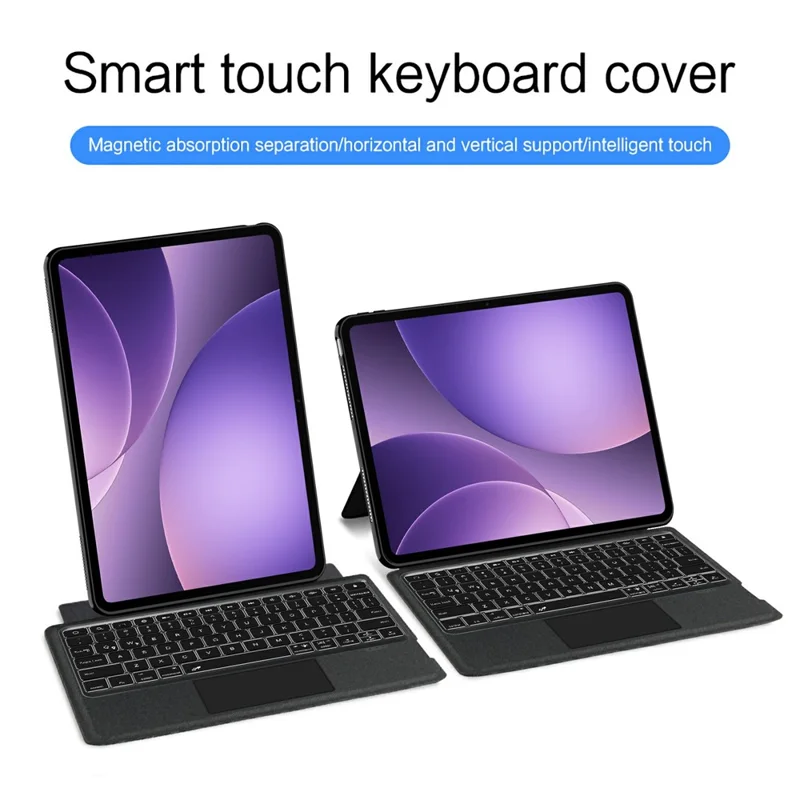 For Oppo Pad 5 Leather Case + Bluetooth-Compatible Keyboard with Backlight Trackpad