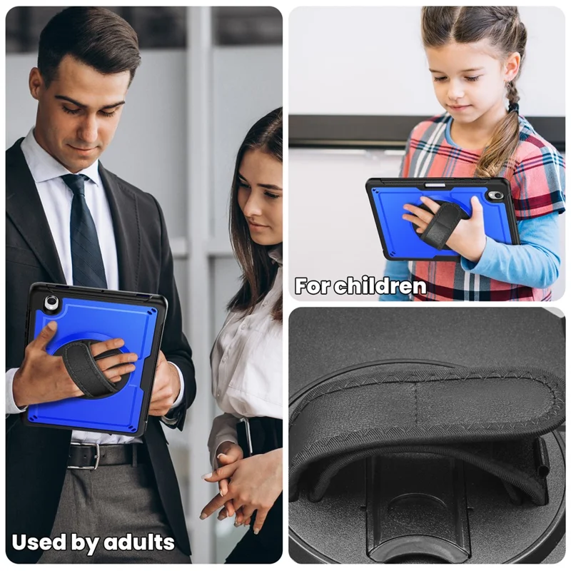 Tablet Case For Samsung Galaxy Tab S11 PC + TPU Cover with Hand Strap and Shoulder Strap - Dark Blue