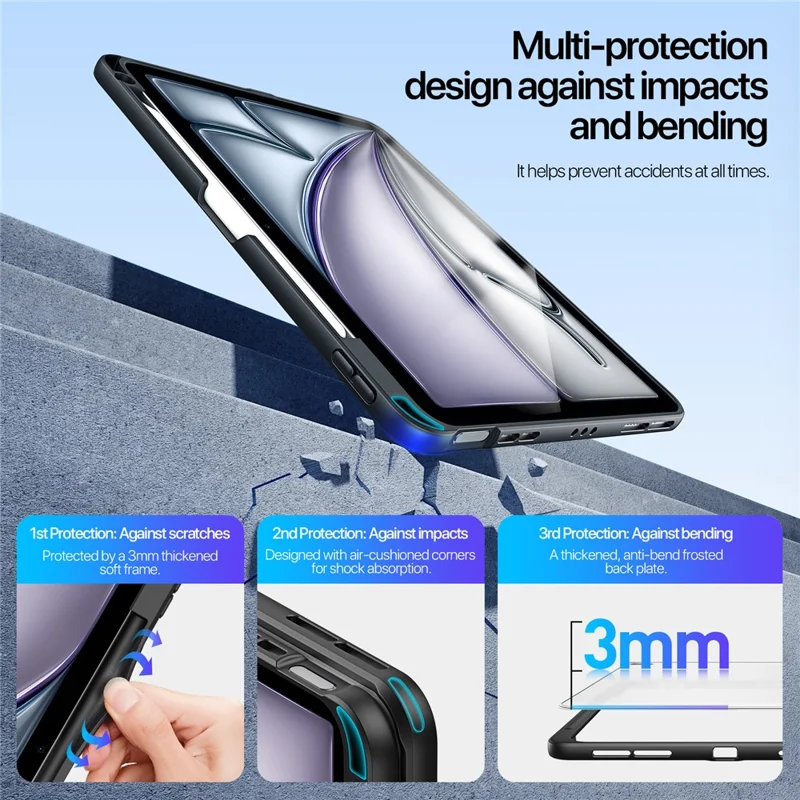 DUX DUCIS Axis Series Tablet Case for iPad Air 11 (2025) / (2024) / Air (2022) / (2020) / iPad Pro 11 (2022) / (2021) / (2020) Kickstand PC + TPU Cover