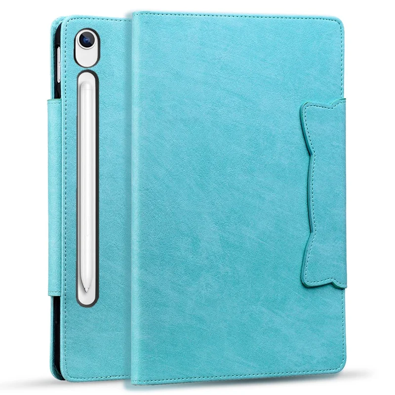 Tablet Case For Samsung Galaxy Tab S10 Lite  /  Tab S10 FE  /  Tab S9 FE Cat Buckle Closure Leather Protective Stand Cover - Baby Blue