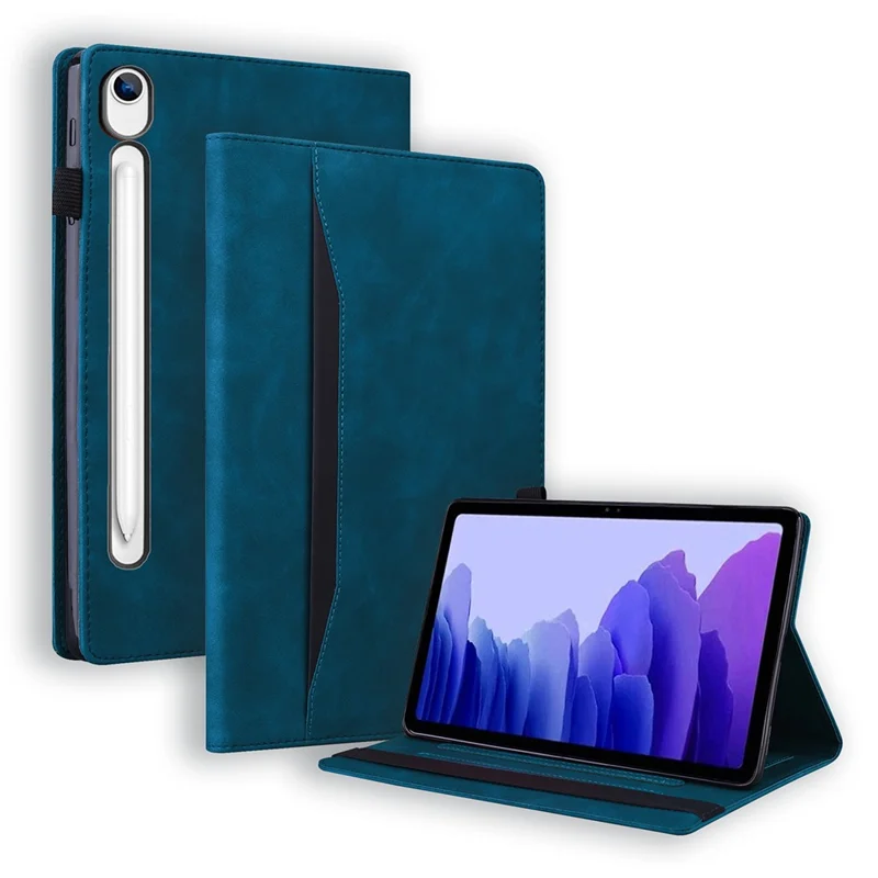 Tablet Case For Samsung Galaxy Tab S10 Lite  /  Tab S10 FE  /  Tab S9 FE PU Leather Protective Folio Cover with Card Holder - Blue
