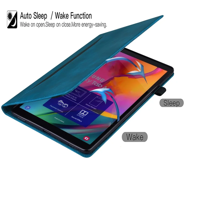 Tablet Case For Samsung Galaxy Tab S10 Lite  /  Tab S10 FE  /  Tab S9 FE PU Leather Protective Folio Cover with Card Holder - Blue