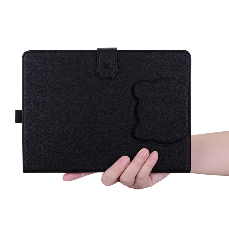 Tablet Case For Samsung Galaxy Tab S10 Lite  /  Tab S10 FE  /  Tab S9 FE Wallet Leather Stand Table Cover with Stylus Holder, 3D Effect Cat Pattern  - Black