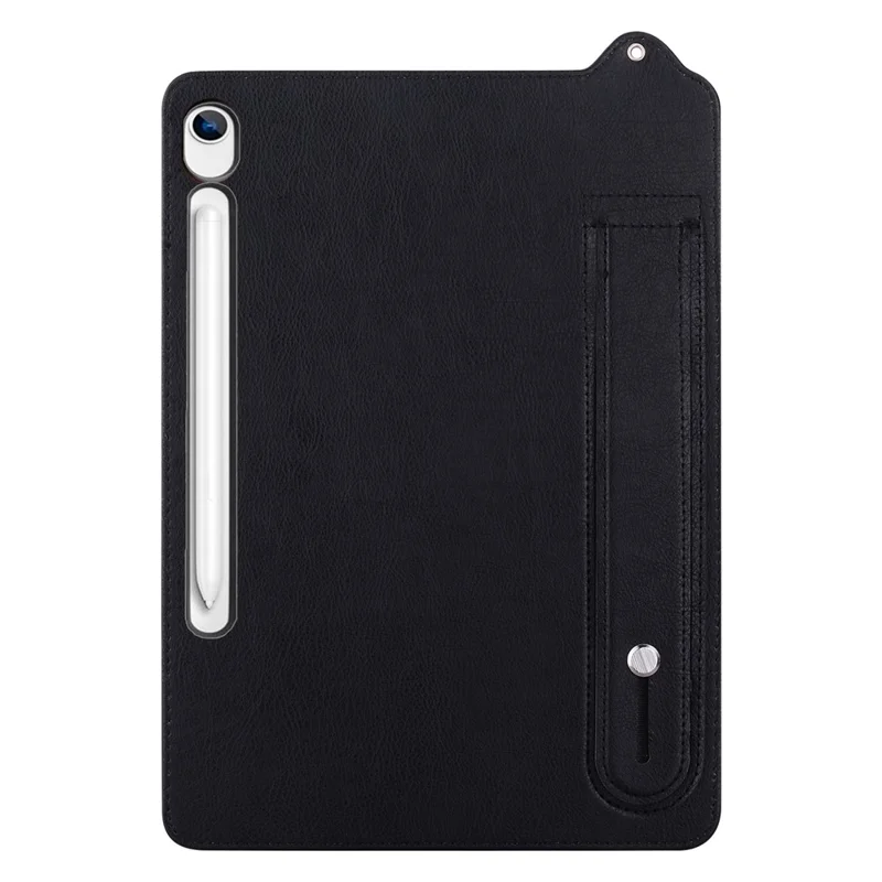 Tablet Case For Samsung Galaxy Tab S10 Lite  /  Tab S10 FE  /  Tab S9 FE Hand Strap Kickstand Leather Tablet Cover - Black