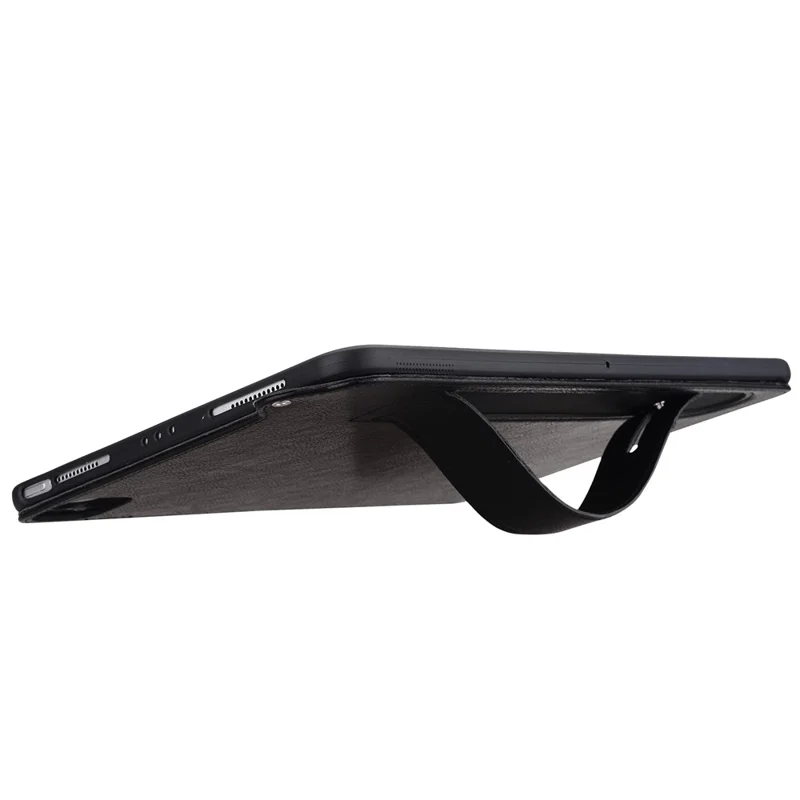 Tablet Case For Samsung Galaxy Tab S10 Lite  /  Tab S10 FE  /  Tab S9 FE Hand Strap Kickstand Leather Tablet Cover - Black