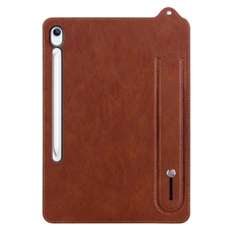 Tablet Case For Samsung Galaxy Tab S10 Lite  /  Tab S10 FE  /  Tab S9 FE Hand Strap Kickstand Leather Tablet Cover - Brown