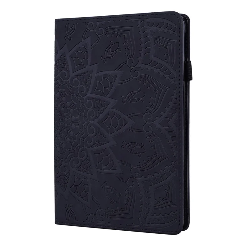 Tablet Case For Samsung Galaxy Tab S10 FE  /  Tab S9 FE  /  Tab S10 Lite Card Slots Leather Cover Flower Pattern - Black