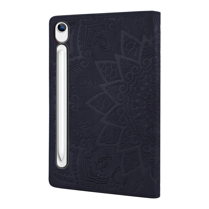 Tablet Case For Samsung Galaxy Tab S10 FE  /  Tab S9 FE  /  Tab S10 Lite Card Slots Leather Cover Flower Pattern - Black