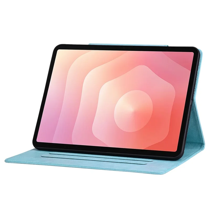 For Samsung Galaxy Tab S11 Case Cat Buckle Closure Leather Protective Stand Cover - Baby Blue