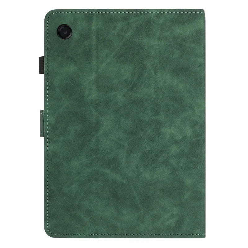 Funda para tableta con soporte y ranuras para tarjetas, diseño elegante con mariposas y flores impresas, para Samsung Galaxy Tab A11 / A9, color verde