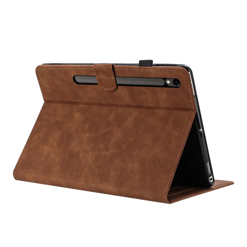 Tablet Case For Samsung Galaxy Tab S10 Lite / S10 FE / S9 FE / S9 Card Holder Stand Butterfly Floral Imprinted Leather Cover - Brown