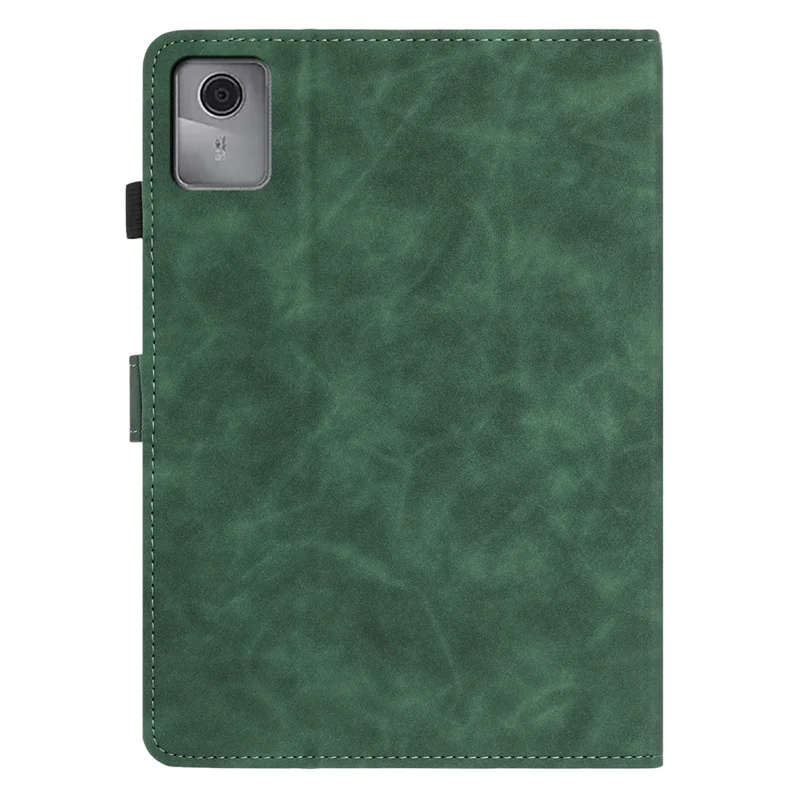 For Lenovo Xiaoxin Pad 11 2025 Case Card Holder Stand Butterfly Floral Imprinted Leather Tablet Cover - Green