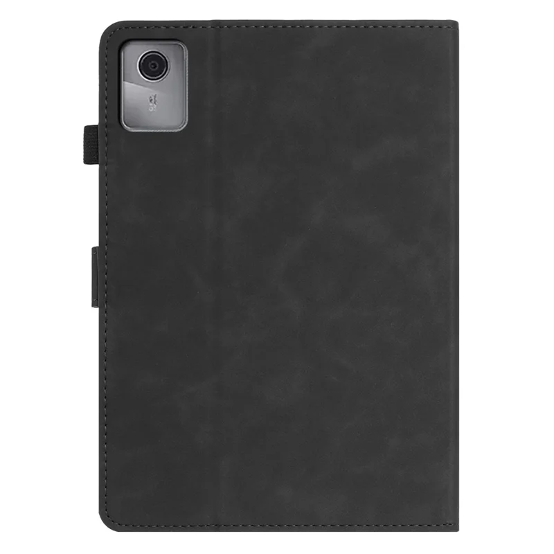 For Lenovo Xiaoxin Pad 12.1 (2025) Case Card Holder Stand Butterfly Floral Imprinted Leather Tablet Cover - Black