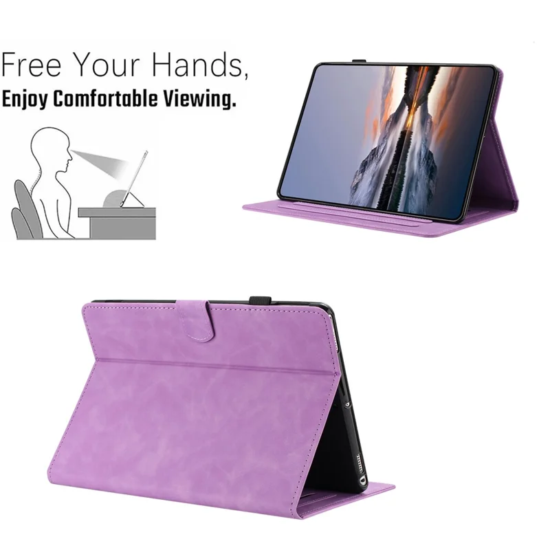 For Amazon Kindle Paperwhite (2024) Case Card Holder Stand Butterfly Floral Imprinted Leather Tablet Cover - Light Purple