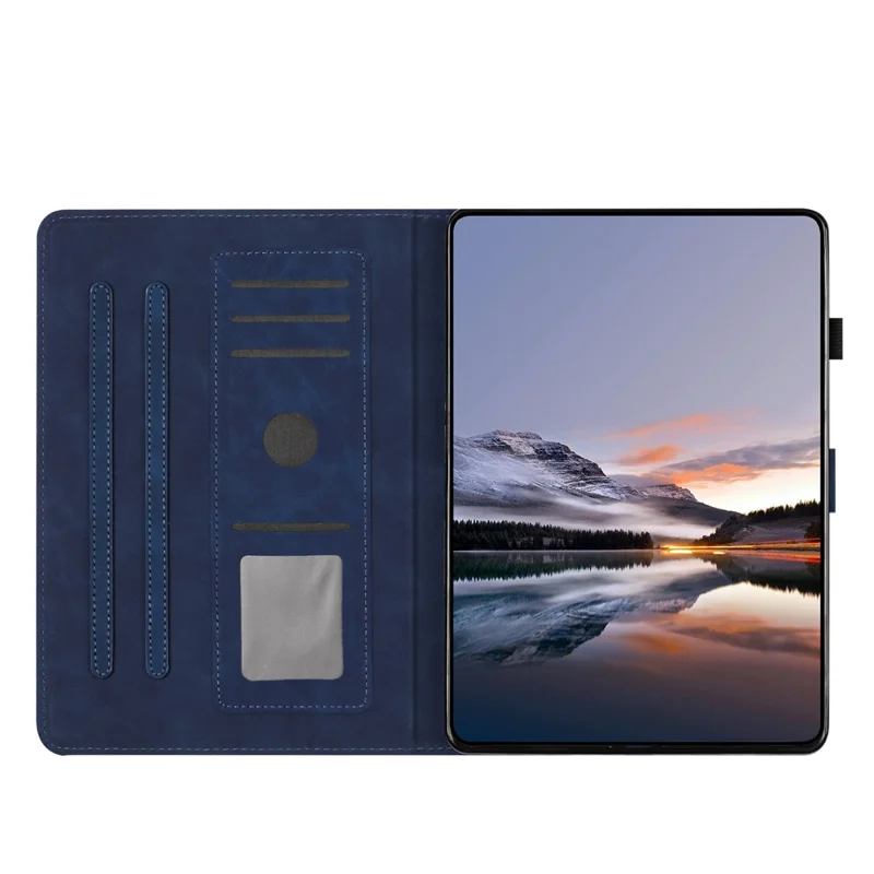 For Samsung Galaxy Tab A 8.0 SM-T350 (2015) Case Card Holder Stand Butterfly Floral Imprinted Leather Tablet Cover with Auto Wake / Sleep - Blue