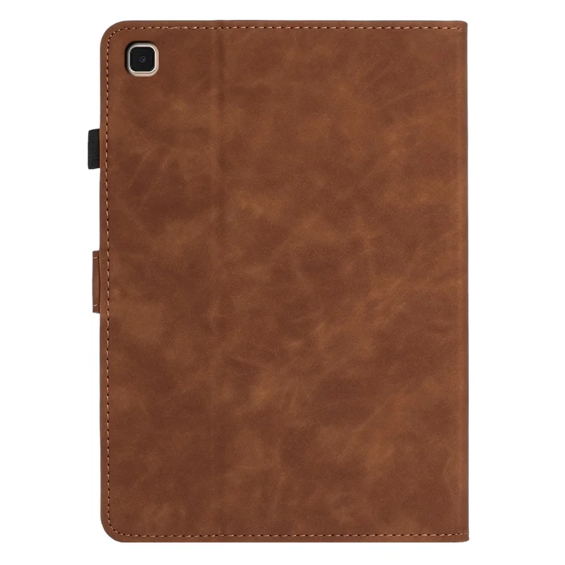 For Samsung Galaxy Tab S5e SM-T725 / SM-T720 Case Card Holder Stand Butterfly Floral Imprinted Leather Tablet Cover - Brown