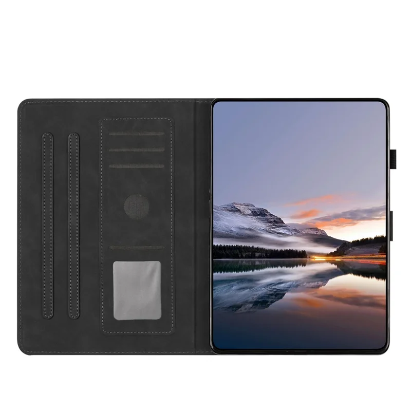 Tablet Case For Samsung Galaxy Tab S6 Lite (2024) / (2022) / (2020) Card Holder Stand Butterfly Floral Imprinted Leather Cover - Black