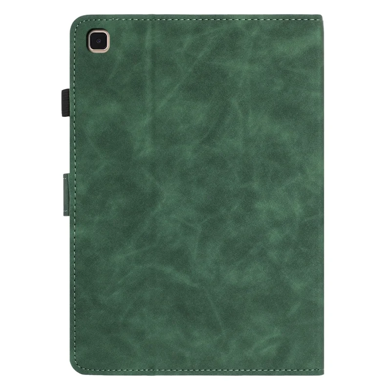 For Samsung Galaxy Tab A7 10.4 (2020) Case Card Holder Stand Butterfly Floral Imprinted Leather Tablet Cover - Green