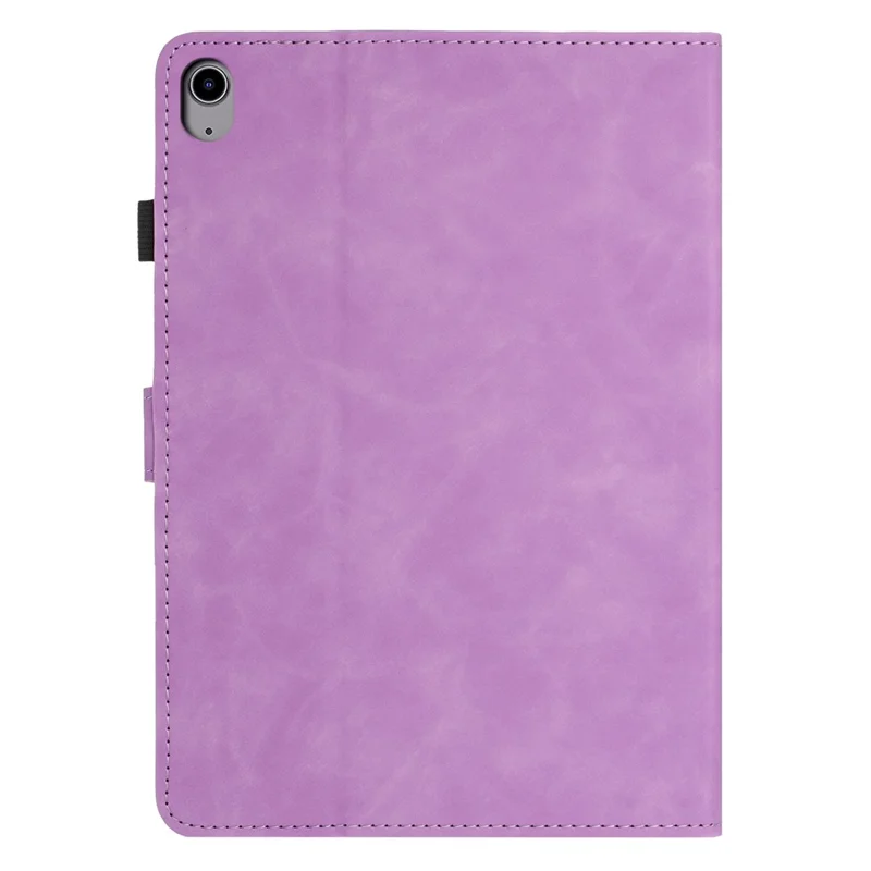 For Samsung Galaxy Tab S11 Case Card Holder Stand Butterfly Floral Imprinted Leather Tablet Cover - Light Purple