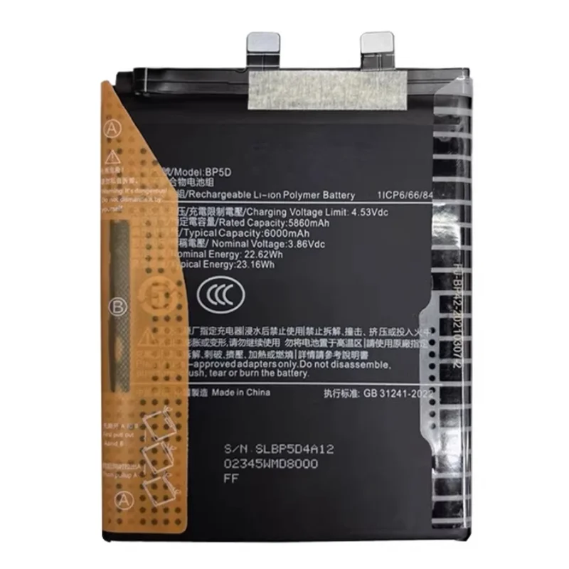 For Xiaomi Redmi K80 Pro 5G 3.86V 5860mAh Li-Polymer Battery Assembly Part (Without Logo) (Encode: BP5D)