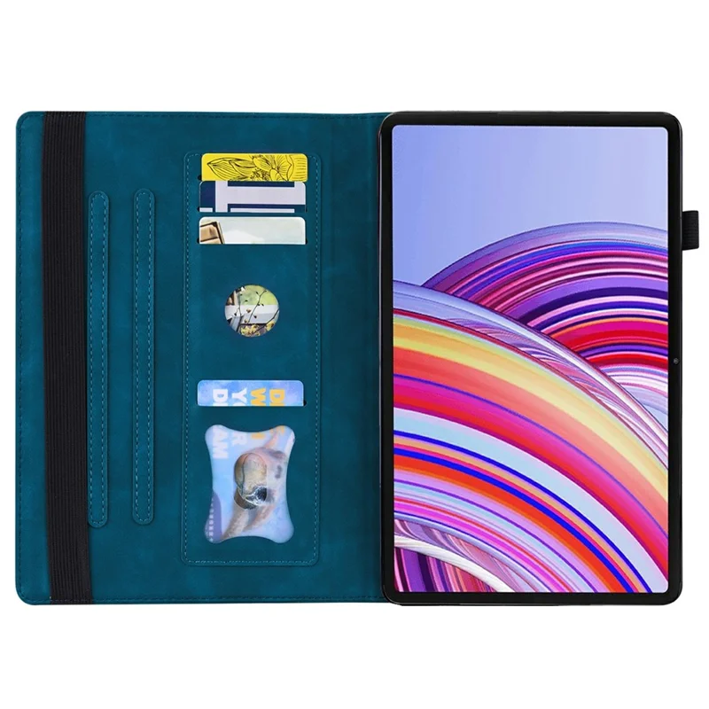 For Xiaomi Poco Pad M1 Case PU Leather Protective Folio Cover with Card Holder - Blue