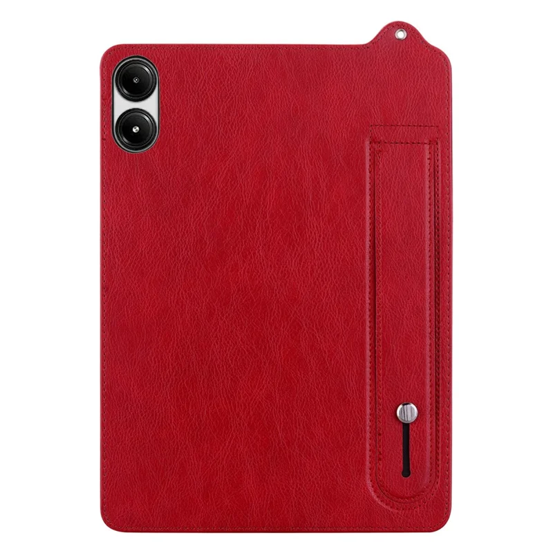 For Xiaomi Poco Pad M1 Case Hand Strap Kickstand Leather Tablet Cover - Red