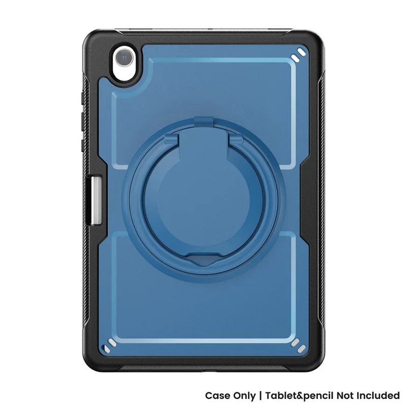 Cover per Samsung Galaxy Tab S10 Lite con Supporto Girevole, Custodia Protettiva PC + TPU Antiurto con Tracolla - Blu Navy