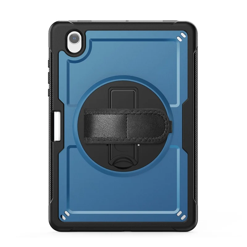 Cover per Samsung Galaxy Tab S10 Lite in PC + TPE con Cinturino da Mano e Tracolla - Blu Navy