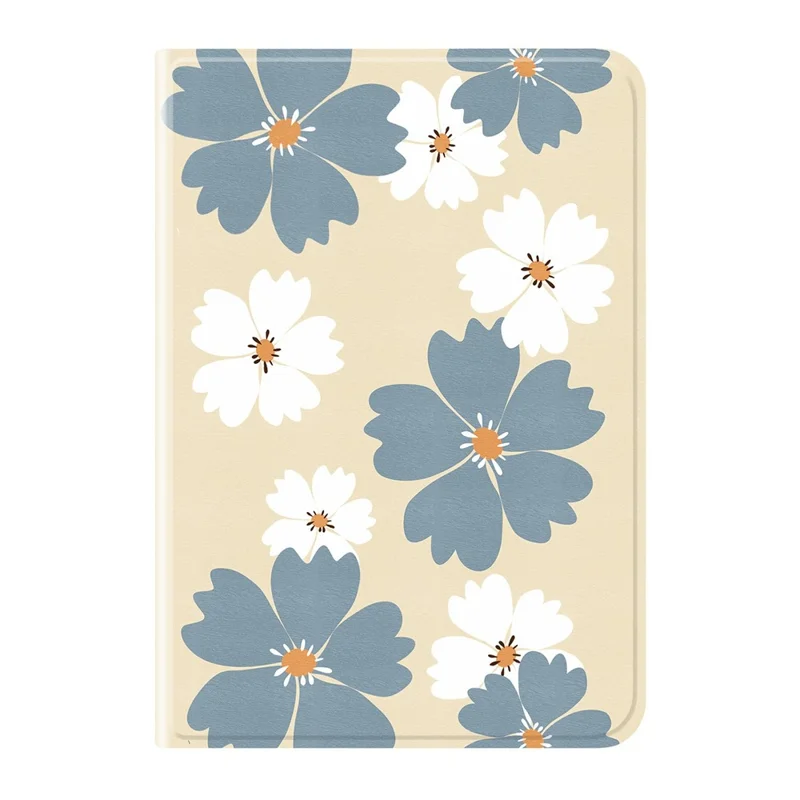 PU Leather Case For Samsung Galaxy Tab A11  /  Tab A9 Pattern Print Tablet Cover Stand with Pen Slot (Stylus Not Included)  - Blue Daisies