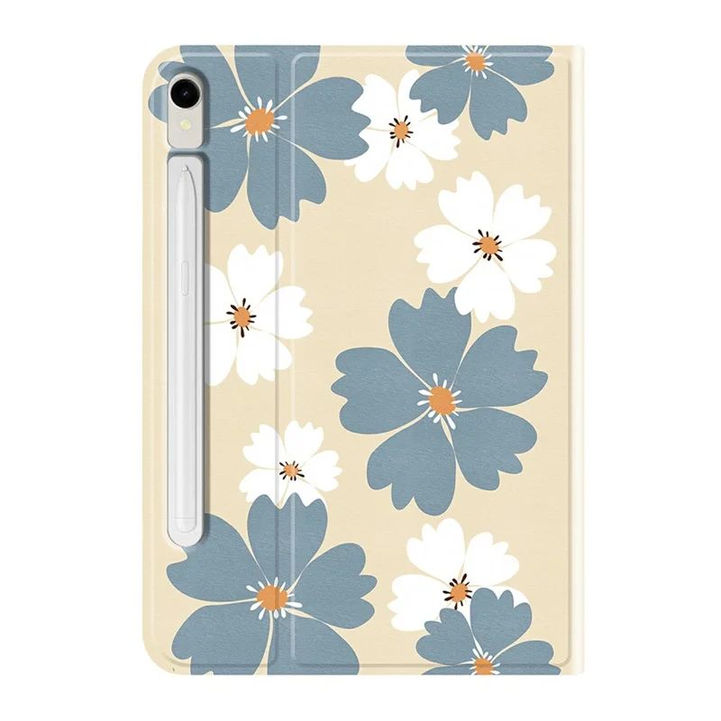 PU Leather Case For Samsung Galaxy Tab S10 Lite  /  Tab S9   /  Tab S9 FE  /  Tab S10 FE Pattern Print Tablet Cover Stand with Pen Slot (Stylus Not Included) - Blue Daisies