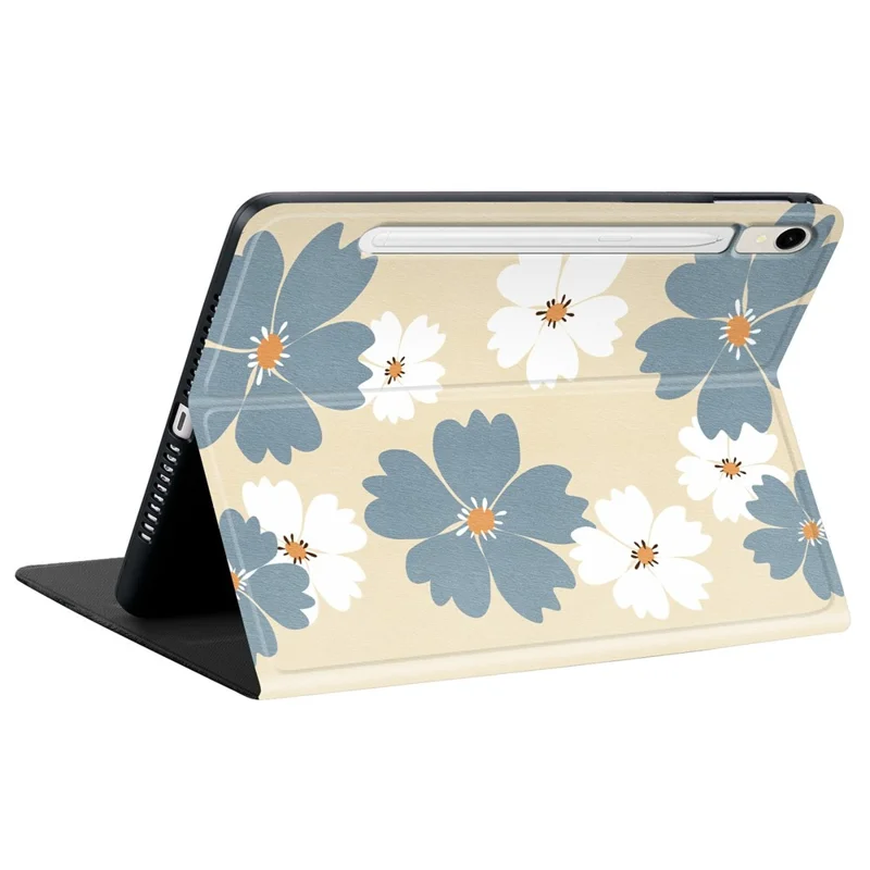 PU Leather Case For Samsung Galaxy Tab S10 Lite  /  Tab S9   /  Tab S9 FE  /  Tab S10 FE Pattern Print Tablet Cover Stand with Pen Slot (Stylus Not Included) - Blue Daisies