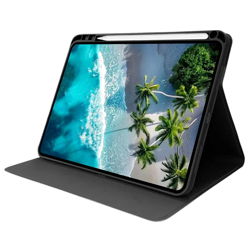 PU Leather Case For iPad 10.2 (2021)  /  (2019)  /  (2020) Pattern Print Tablet Cover Stand with Pen Slot (Stylus Not Included) - Blue Daisies