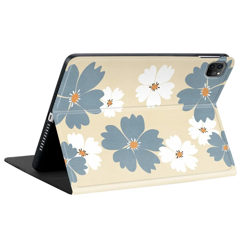 PU Leather Case iPad Air 11 (2025)  /  Pro 11-inch (2018)  /  Pro 11 (2020)  /  (2021)  /  (2022)  /  Air (2020)  /  (2022)  /  Air 11 (2024)  Pattern Print Tablet Cover Stand with Pen Slot (Stylus Not Included)  - Blue Daisies