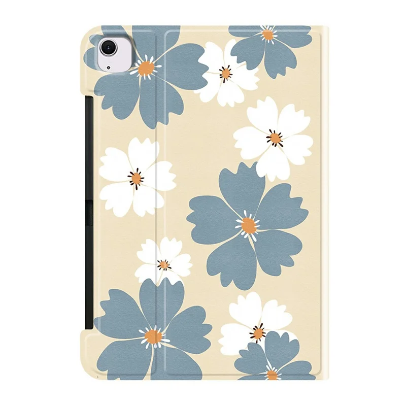 PU Leather Case For iPad Air 13 (2025)  /  Pro 12.9-inch (2018)  /  Pro 12.9 (2020)  /  (2021)  /  (2022)  /  Air 13 (2024) Pattern Print Tablet Cover Stand with Pen Slot (Stylus Not Included) - Blue Daisies