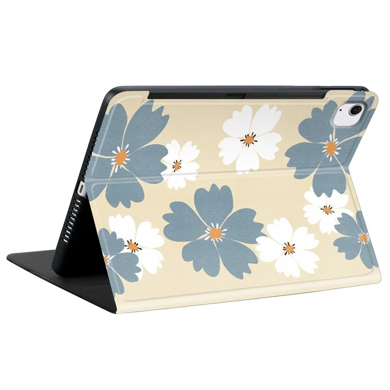 PU Leather Case For iPad Air 13 (2025)  /  Pro 12.9-inch (2018)  /  Pro 12.9 (2020)  /  (2021)  /  (2022)  /  Air 13 (2024) Pattern Print Tablet Cover Stand with Pen Slot (Stylus Not Included) - Blue Daisies