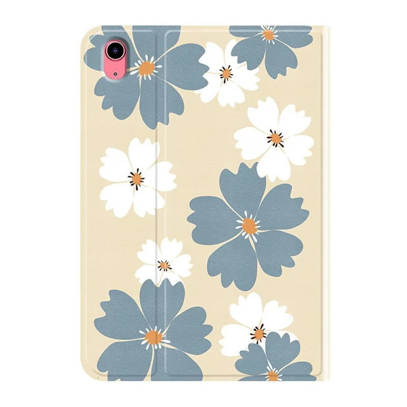 PU Leather Case For iPad (2025)  /  10.9 (2022) Pattern Print Tablet Cover Stand with Pen Slot (Stylus Not Included) - Blue Daisies