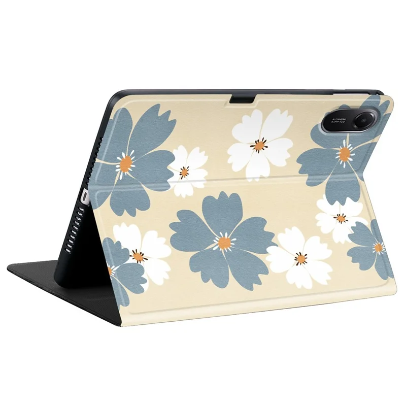 For Xiaomi Redmi Pad 2 PU Leather Case Pattern Print Tablet Cover Stand with Pen Slot (Stylus Not Included)  - Blue Daisies