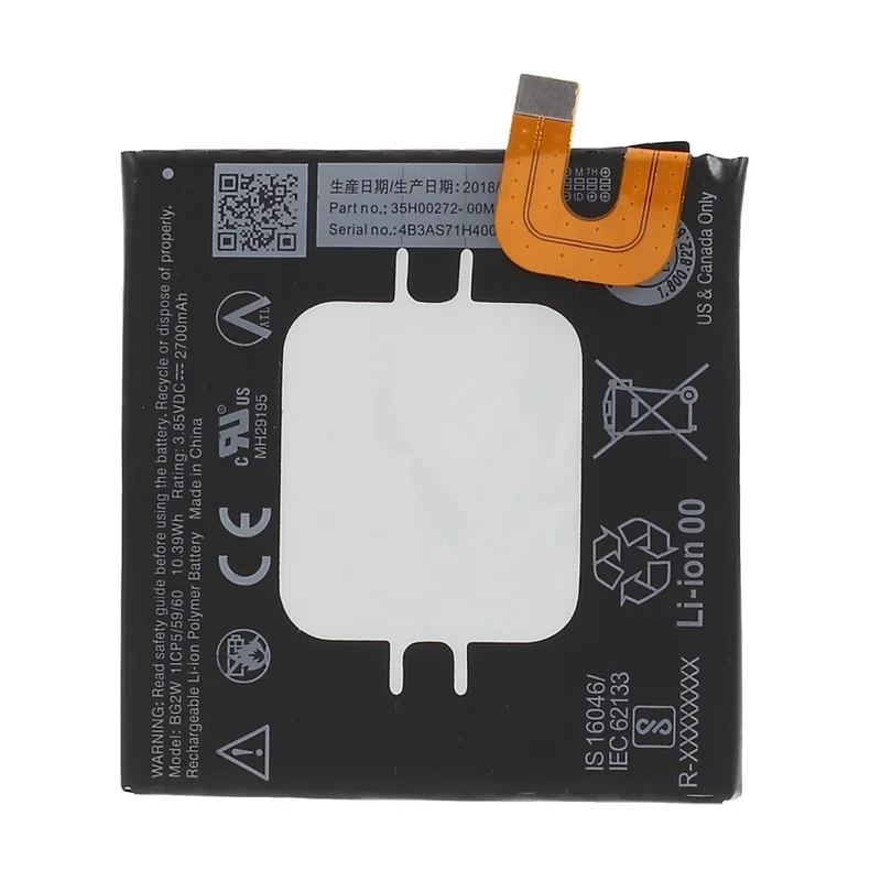 For Google Pixel 2 3,85 V 2700 mAh Li-ion polymerbatteri erstatningsdel (Encode: BG2W) (uden logo)