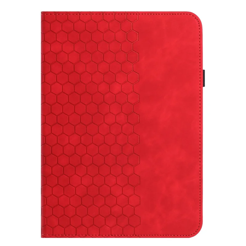 Leather Case For iPad mini (2024)  /  (2021) Rotatable Honeycomb Imprinted Shockproof Tablet Cover with Stand  - Red