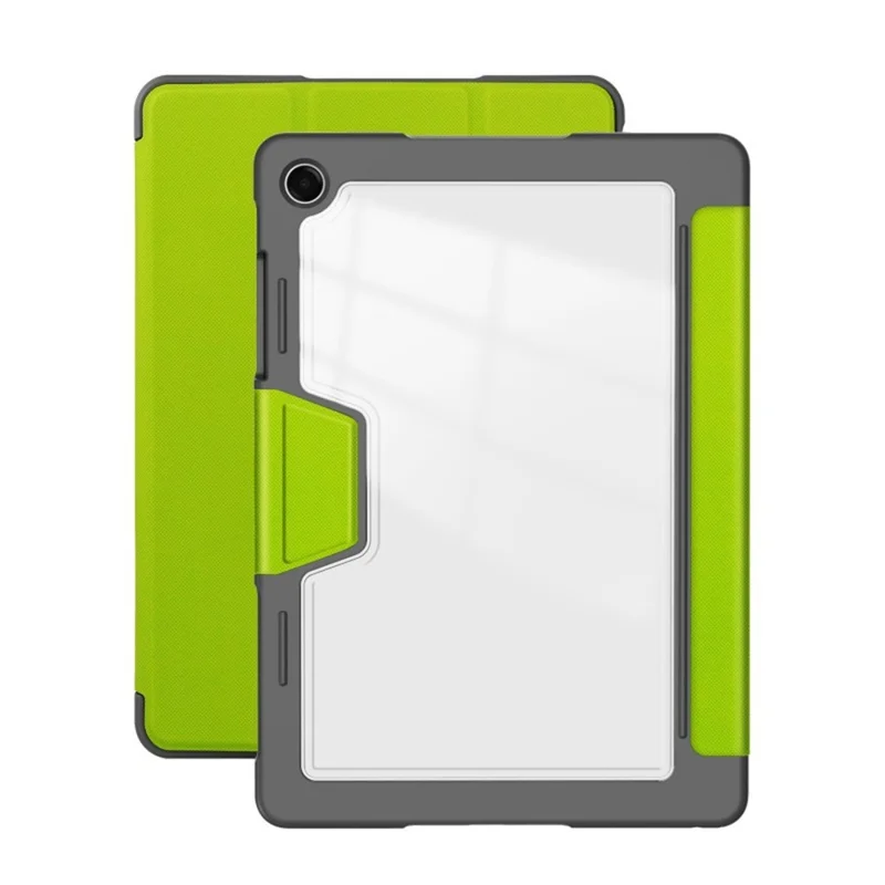 Compra em Volume para Capa com Suporte para Samsung Galaxy Tab A11 / A9, Capa Antiqueda em TPU, Acrílico e Couro PU com Suporte para Caneta - Verde