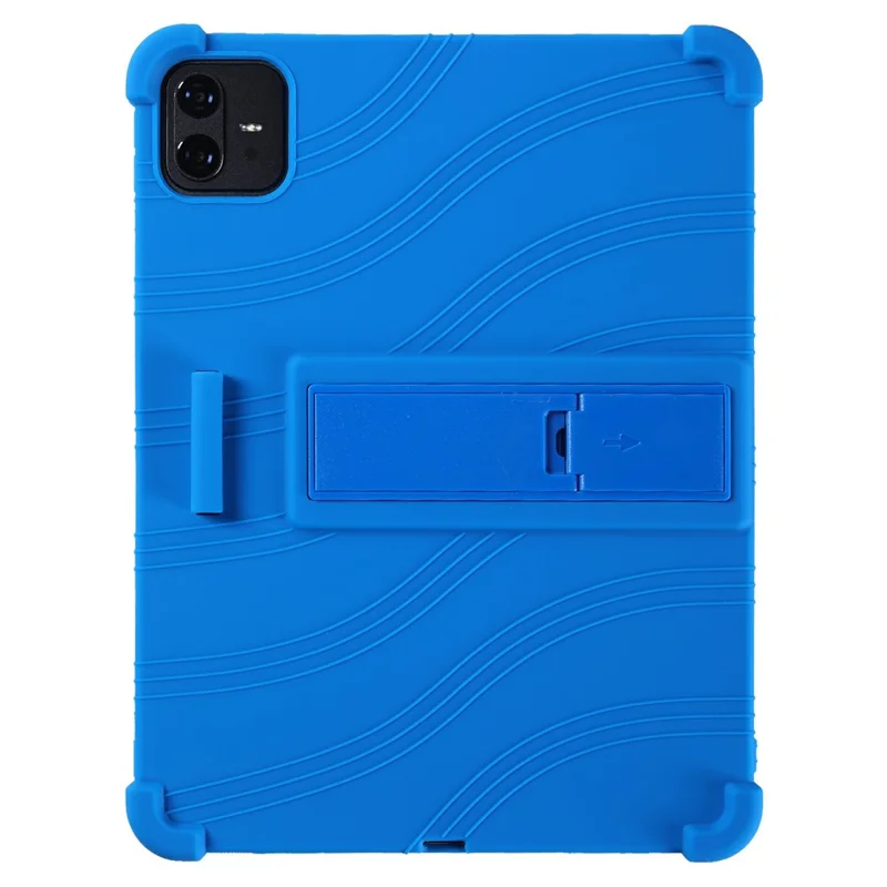 For Teclast ArtPad Pro / Blackview LINK 8 Case Adjustable Kickstand Silicone Tablet Protective Cover - Dark Blue