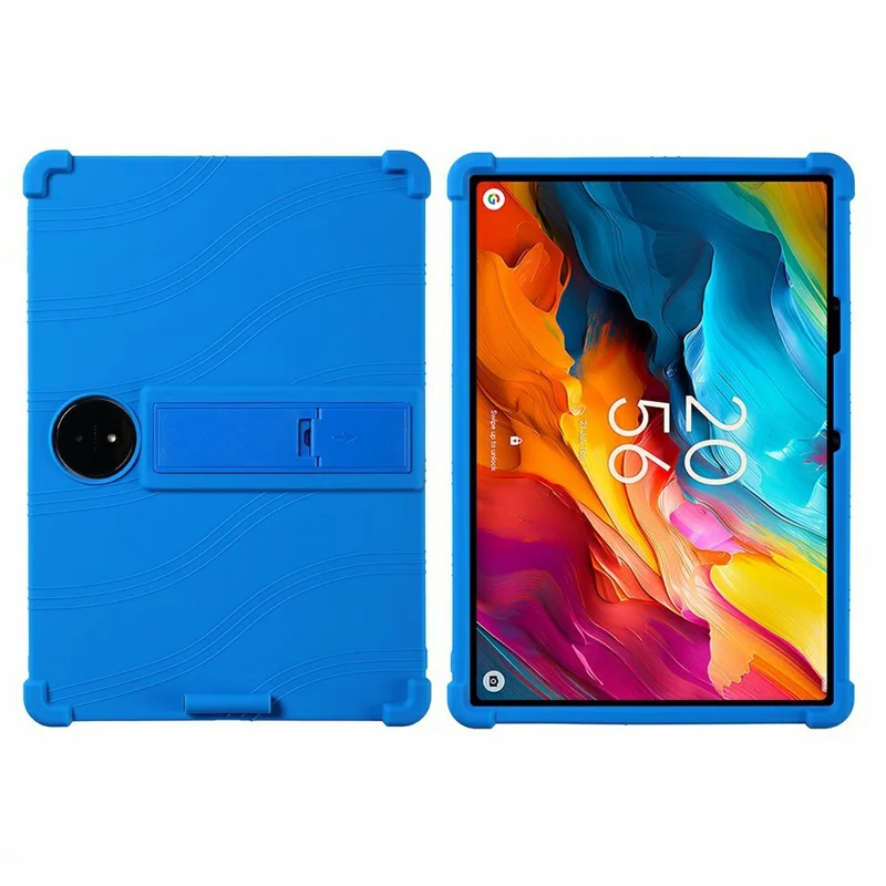 Étui pour TCL NxtPaper 14 avec support réglable, housse de protection en silicone pour tablette - Bleu foncé