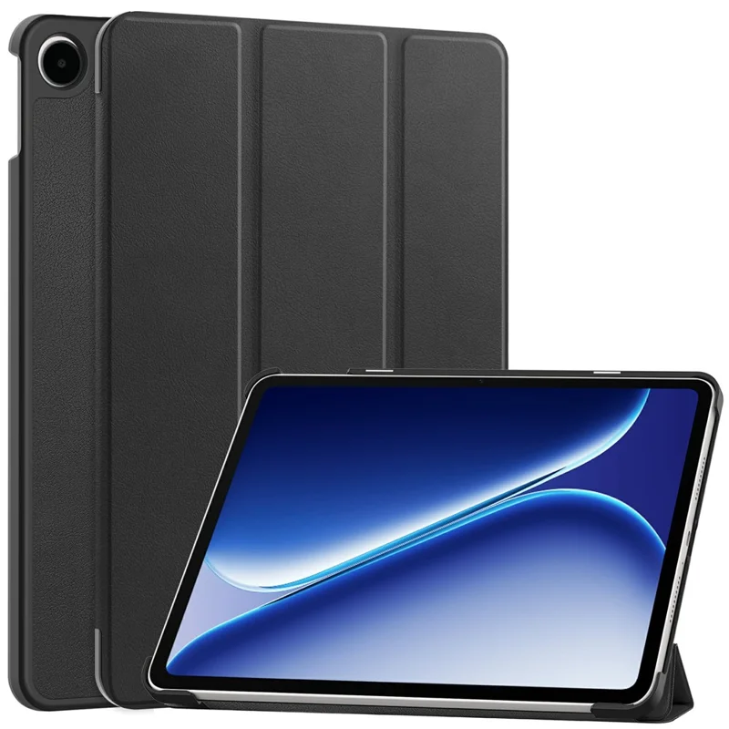 For OnePlus Pad Air5 / Pad Go 2 Case Anti-Drop Leather Stand Tablet Cover - Black