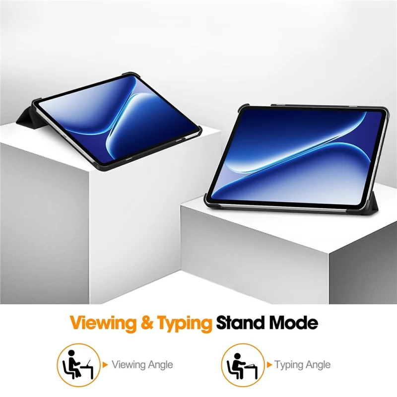 For OnePlus Pad Air5 / Pad Go 2 Case Anti-Drop Leather Stand Tablet Cover - Black