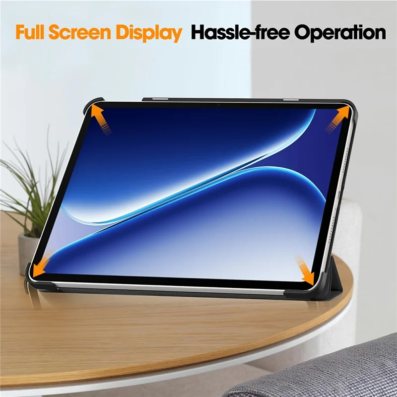 For OnePlus Pad Air5 / Pad Go 2 Case Anti-Drop Leather Stand Tablet Cover - Black